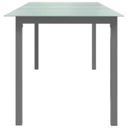 Berkfield Home Garden Table Light Grey 190x90x74 cm Aluminium & Glass - Size: 190 x 90 x 74 cm - thumbnail 3