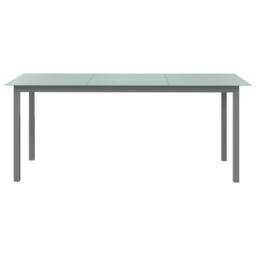Berkfield Home Garden Table Light Grey 190x90x74 cm Aluminium & Glass - Size: 190 x 90 x 74 cm - thumbnail 1