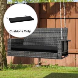 Kelvenix 2-Seater Bench Cushion Polyester Cover in Black - Size: 100 cm x 190 cm - thumbnail 4