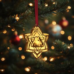 baccarat Noel Plaquette 2018 Crystal Star Annual Christmas Ornament Gold in Rose Gold - Size: 1 Pack - thumbnail 3