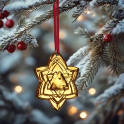 baccarat Noel Plaquette 2018 Crystal Star Annual Christmas Ornament Gold in Rose Gold - Size: 1 Pack - thumbnail 4
