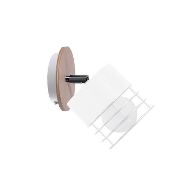 Netlighting Casa Adjustable Wall Lamp White Wood 12cm 1x E27