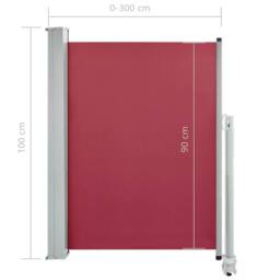 Berkfield Home Patio Retractable Side Awning 100x300 cm Red - thumbnail 9