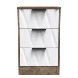 Ready Assembled 2 U Washington 3 Drawer Bedside Cabinet (Ready Assembled) in Dark Brown - thumbnail 1