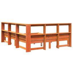 Berkfield Home Bookcase Bed without Mattress Wax Brown 140x200 cm Solid Wood Pine - thumbnail 9
