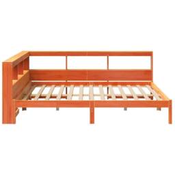 Berkfield Home Bookcase Bed without Mattress Wax Brown 140x200 cm Solid Wood Pine - thumbnail 8