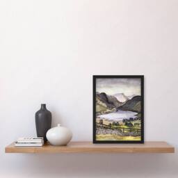 Artery8 Thirlmere Watercolour Landscape Paul Nash Framed Wall Art Print - Size: A4 - thumbnail 4