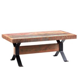 Indian Hub Coastal Coffee Table - Wood - L60 x W110 x H40 cm in Brown - thumbnail 1