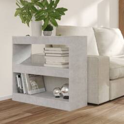 Berkfield Home Book Cabinet/Room Divider Concrete Grey 80x30x72 cm - Size: 80 x 30 x 72 cm - thumbnail 6