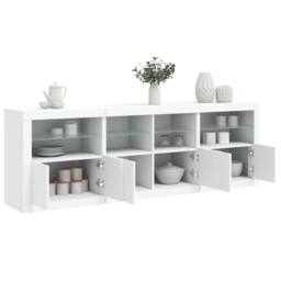 Berkfield Home Sideboard with LED Lights White 202x37x67 cm - Size: 202 x 37 x 67 cm - thumbnail 4