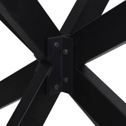 Berkfield Home Dining Table Leg Spider Shape Black 150x78x(72-73) cm Steel - thumbnail 7