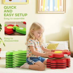 STILVORA Kids Balance Beam Set 13 Piece with Non-Slip Surface in Green - thumbnail 9