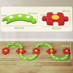 STILVORA Kids Balance Beam Set 13 Piece with Non-Slip Surface in Green - thumbnail 5