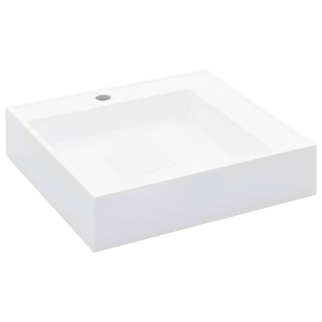 Berkfield Home Wash Basin 50x50x12.3 cm Mineral Cast/Marble Cast White - image 1