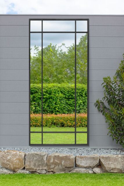 "MirrorOutlet Black Contemporary Wall & Leaner Garden Mirror 71""x 33"" 180x85cm - Size: 1 Pack" - image 1