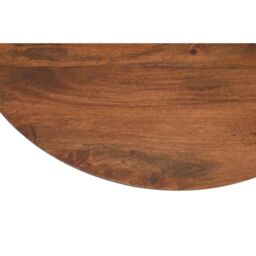 Indian Hub Slatted Round Coffee Table - Mango Wood - L80 x W80 x H42 cm in Brown - thumbnail 3