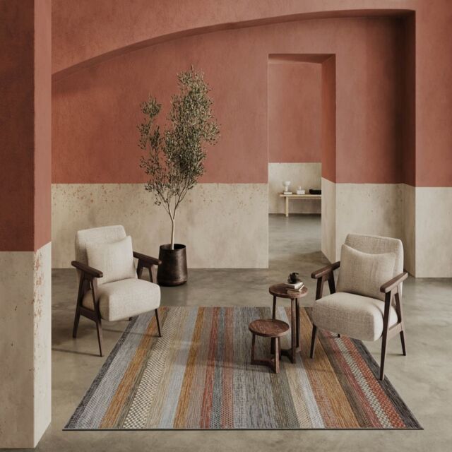 The Rug Shop UK Multi Luxurious Modern Easy to clean Machine Made Striped Area Rug - Size: 160 cm x 230 cm - image 1