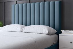 DS Living Evangaline Metallic Blue Panel Bed with Headboard - Size: King - thumbnail 3