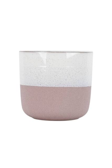 KDMD Hortus Pink & White Bordeaux Stoneware Pot 22.5cm H x 24.5cm Dia - image 1