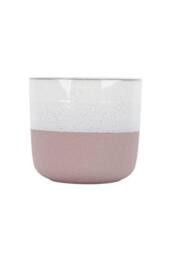 KDMD Hortus Pink & White Bordeaux Stoneware Pot 22.5cm H x 24.5cm Dia - thumbnail 3