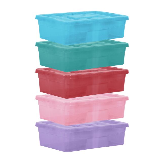 simpa 5PC Assorted Colour 32L Underbed Storage Box Set - image 1