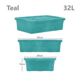 simpa 5PC Assorted Colour 32L Underbed Storage Box Set - thumbnail 6