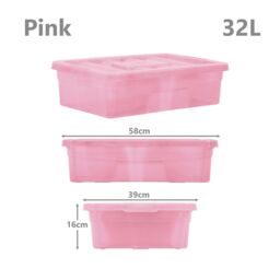 simpa 5PC Assorted Colour 32L Underbed Storage Box Set - thumbnail 3