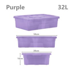 simpa 5PC Assorted Colour 32L Underbed Storage Box Set - thumbnail 4