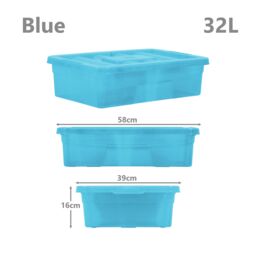 simpa 5PC Assorted Colour 32L Underbed Storage Box Set - thumbnail 2
