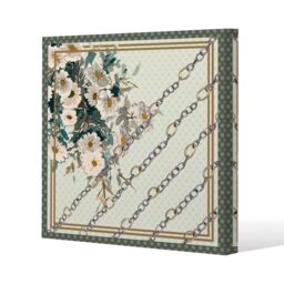 Benjamin Tate Design Flowers & Chain Links (Canvas Print) / 127 x 127 x 4cm in Natural - Size: 127 x 127 x 4 cm - thumbnail 1