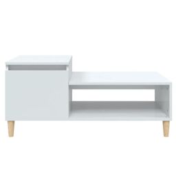 Berkfield Home Coffee Table High Gloss White 100x50x45 cm Engineered Wood - Size: 100 x 50 x 45 cm - thumbnail 5