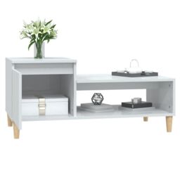 Berkfield Home Coffee Table High Gloss White 100x50x45 cm Engineered Wood - Size: 100 x 50 x 45 cm - thumbnail 4