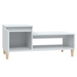 Berkfield Home Coffee Table High Gloss White 100x50x45 cm Engineered Wood - Size: 100 x 50 x 45 cm - thumbnail 6