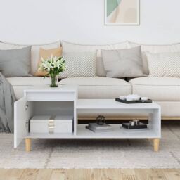 Berkfield Home Coffee Table High Gloss White 100x50x45 cm Engineered Wood - Size: 100 x 50 x 45 cm - thumbnail 3