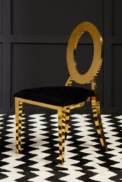 Orsina Sarita Stackable Oval Dining Chair in Gold - thumbnail 5