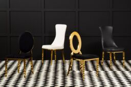 Orsina Sarita Stackable Oval Dining Chair in Gold - thumbnail 2