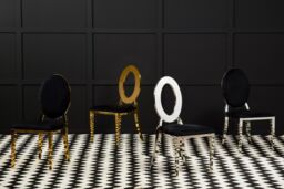 Orsina Sarita Stackable Oval Dining Chair in Gold - thumbnail 3