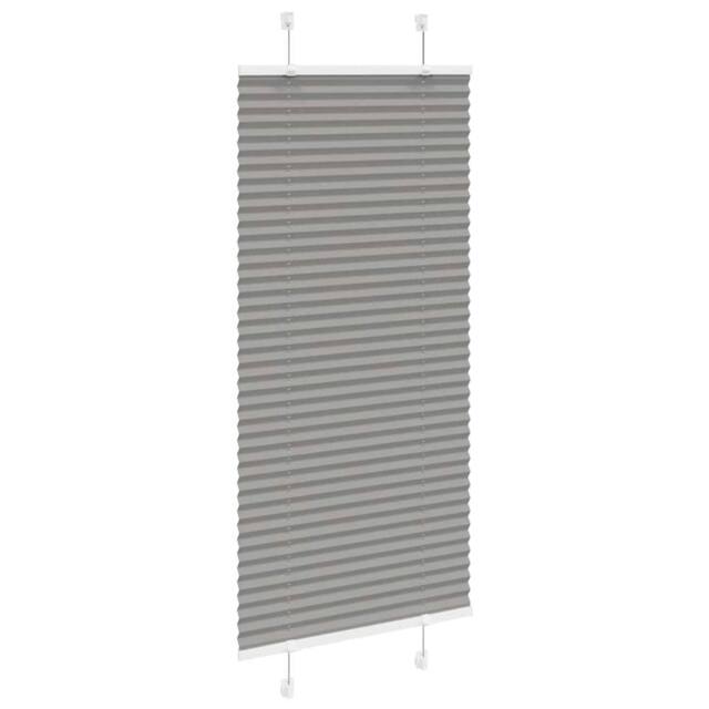Berkfield Home Pleated Blind Anthracite 55x150 cm Fabric Width 54.4 cm Polyester in Grey - image 1