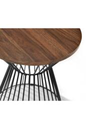 Julian Bowen Jersey Round Side Table with Wire Base in Walnut - thumbnail 5