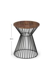 Julian Bowen Jersey Round Side Table with Wire Base in Walnut - thumbnail 6