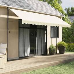 Berkfield Home Retractable Awning Cream 400x150 cm Fabric & Steel - thumbnail 2