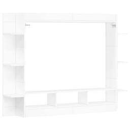 Berkfield Home TV Cabinet White 152x22x113 cm Engineered Wood - Size: 152 x 22 x 113 cm - thumbnail 6