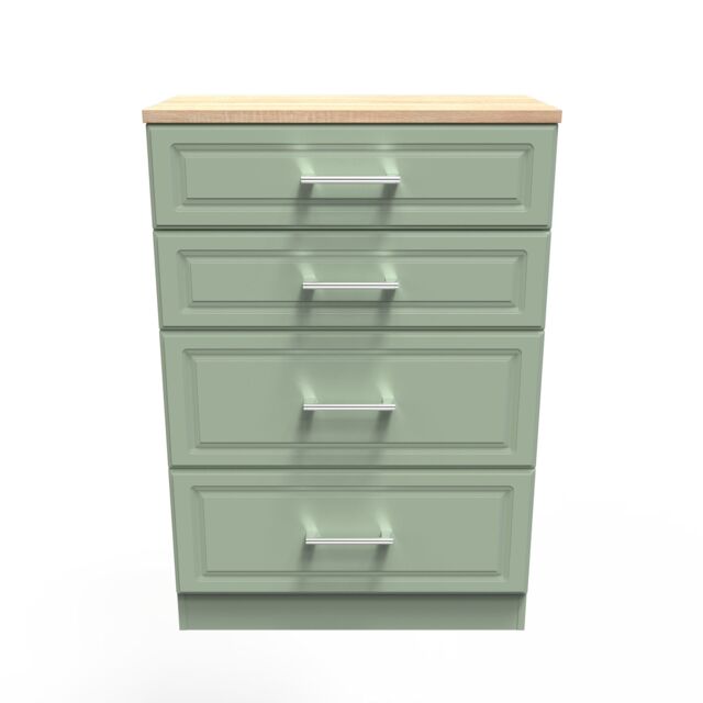 Ready Assembled 2 U Norfolk 4 Drawer Deep Chest (Ready Assembled) in Pale Green - image 1