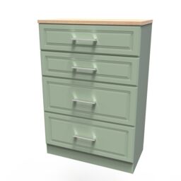 Ready Assembled 2 U Norfolk 4 Drawer Deep Chest (Ready Assembled) in Pale Green - thumbnail 3
