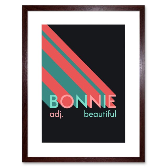 "Artery8 Wall Art Print Scottish Word Definition Bonnie Beautiful Scots Scotland Framed Art in Brown - Size: W7"" x H9""" - image 1