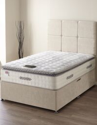 Somnior 6000 Gold 33cm Pocket Sprung Memory Foam Pillow Top Mattress Cool Blue in White - Size: King - thumbnail 4