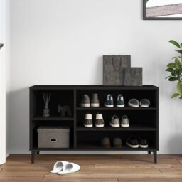 Berkfield Home Shoe Cabinet Black 102x36x60 cm Engineered Wood - Size: 102 x 36 x 60 cm - thumbnail 3