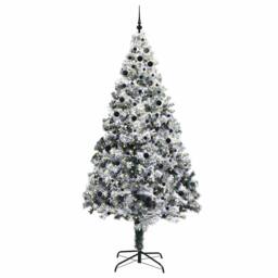 Berkfield Home Christmas Tree with 300 LEDs with Stand White 300 cm PVC - thumbnail 3