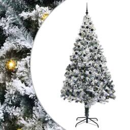 Berkfield Home Christmas Tree with 300 LEDs with Stand White 300 cm PVC - thumbnail 2