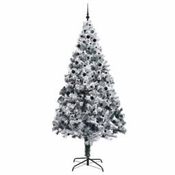 Berkfield Home Christmas Tree with 300 LEDs with Stand White 300 cm PVC - thumbnail 4